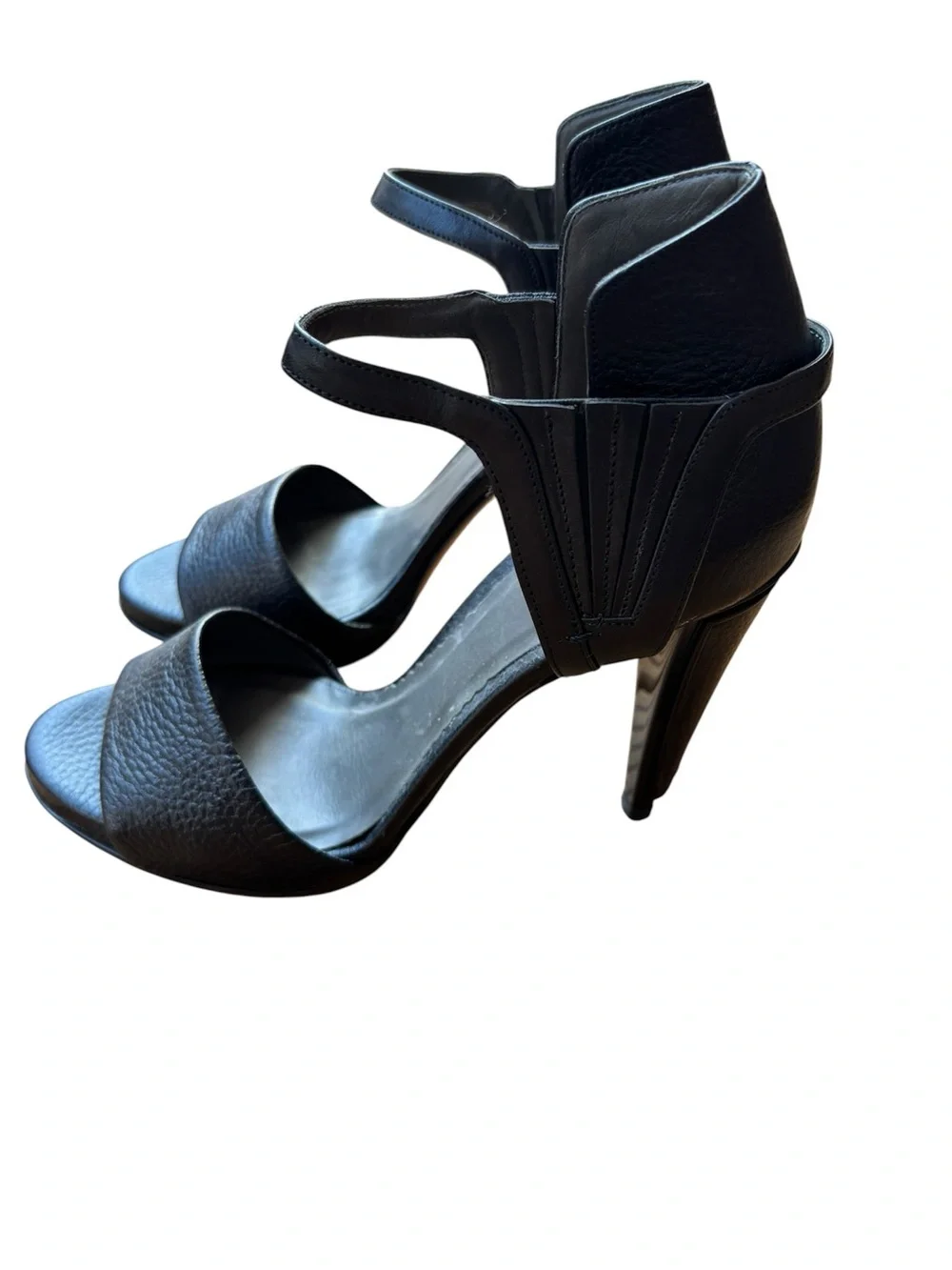 Reed Krakoff Black Leather High-Heel Sandals – Size 37 – Made in Italy